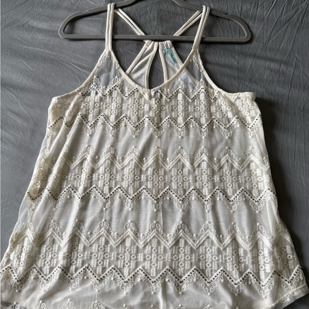 Maurices Cream Lace Tank Top